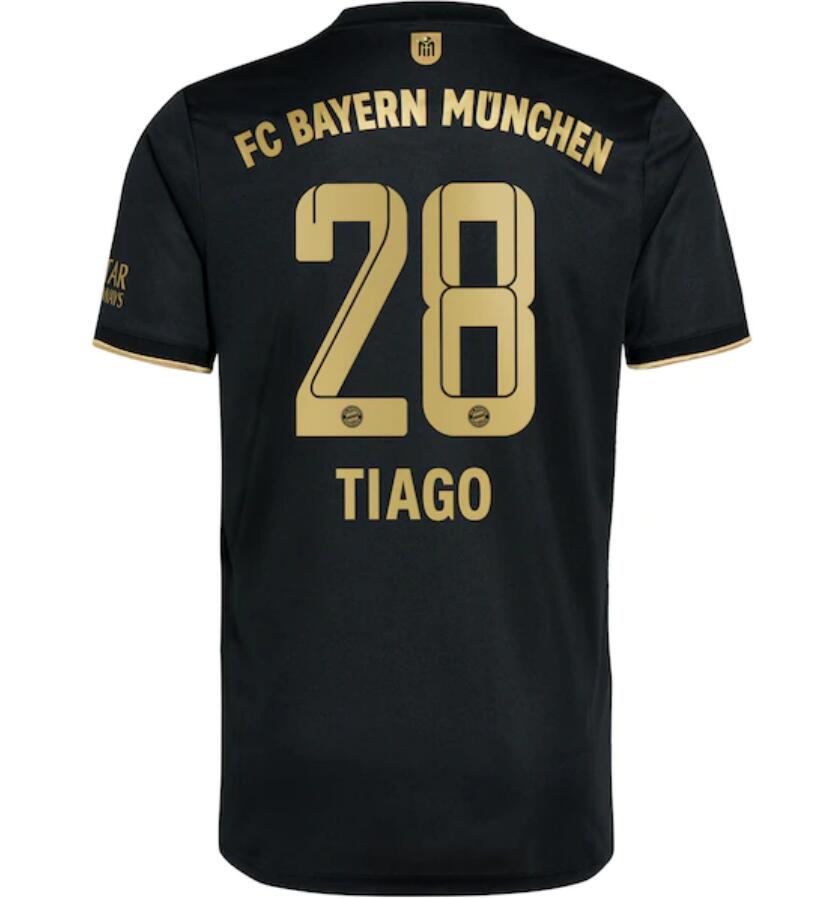 2021/22 FC Bayern Munchen Away Kit Soccer Jersey with Tiago 28 printing